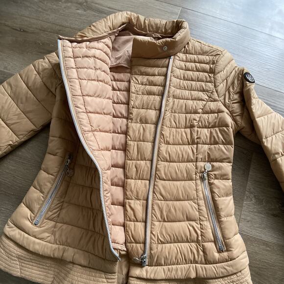 Bernardo Quilted Puffer Jacket Women Sz XS Tan Prima Loft Lightweight - Picture 5 of 12